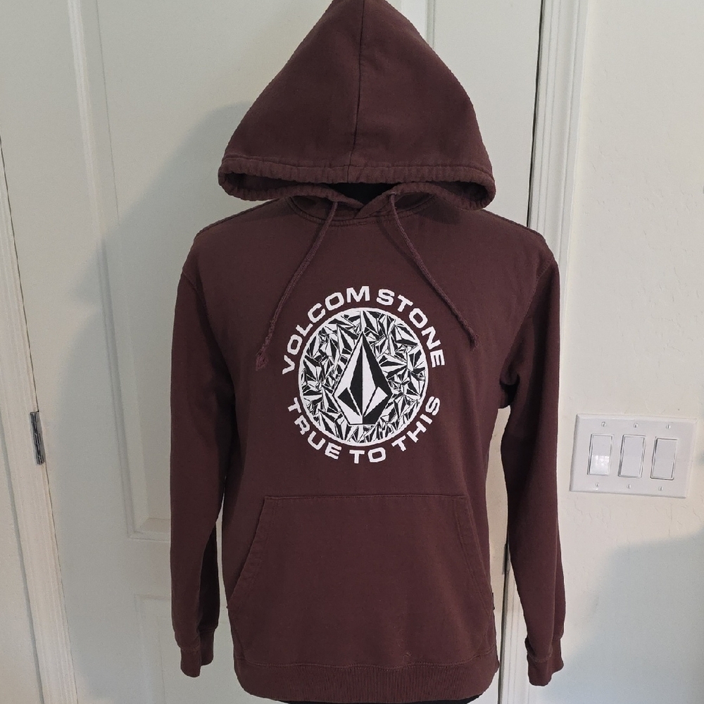 Volcom Men's Dark Brown Hoodie with Logo